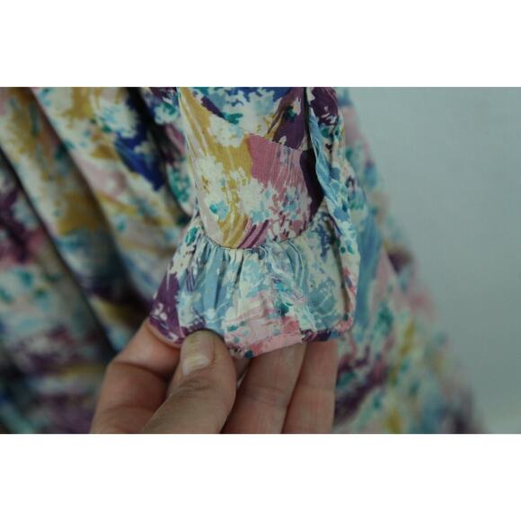 Vintage Small Dress Floral Ruffle Coquette Handmade 30s Cottagecore Dainty - Picture 10 of 12